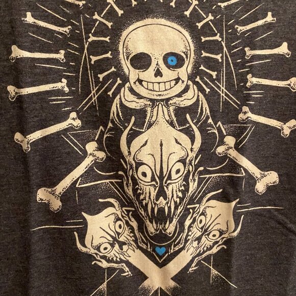 Undertale Fangamer Short Sleeve Gray T Shirt with Image of Character Sans Size M - Picture 4 of 6